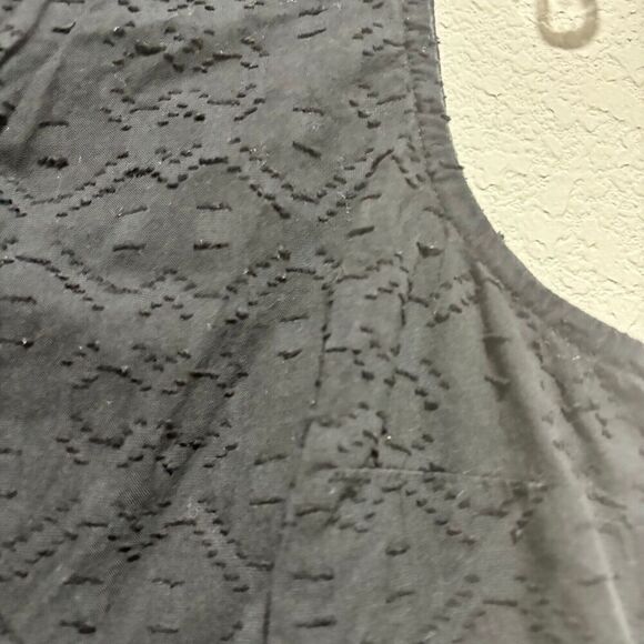 Anthropologie Tiered Blouse Tunic ‎ Small Black Sleeveless Textured Lace Detail - Picture 5 of 9